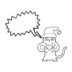 speech bubble cartoon cat loving christmas