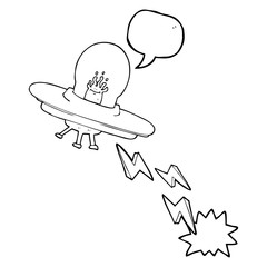 speech bubble cartoon flying saucer