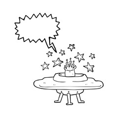 speech bubble cartoon flying saucer