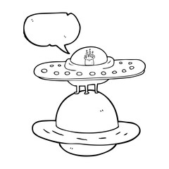 speech bubble cartoon flying saucer