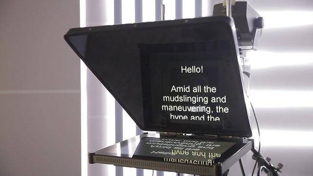news politics and sports on the teleprompter