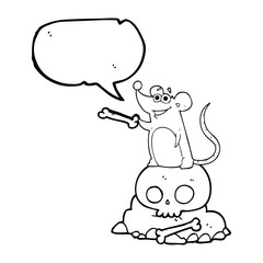 speech bubble cartoon graveyard rat