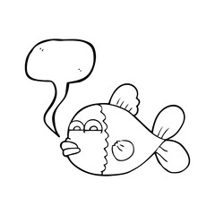 speech bubble cartoon fish