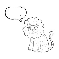speech bubble cartoon cute lion