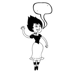 speech bubble cartoon blood sucking vampire girl
