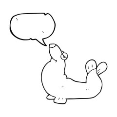 speech bubble cartoon proud seal