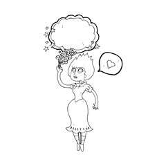 speech bubble cartoon vampire girl