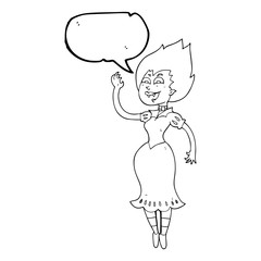 speech bubble cartoon vampire girl