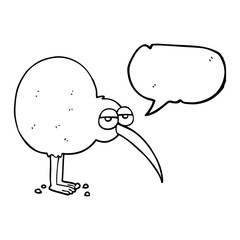 speech bubble cartoon kiwi