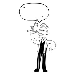 speech bubble cartoon waiter