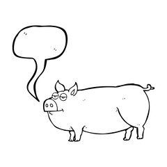 speech bubble cartoon huge pig