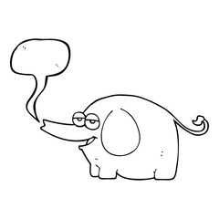 speech bubble cartoon elephant squirting water