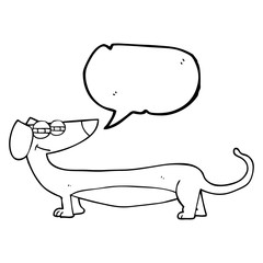 speech bubble cartoon dachshund