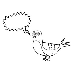 speech bubble cartoon pigeon