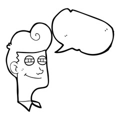 speech bubble cartoon smiling man