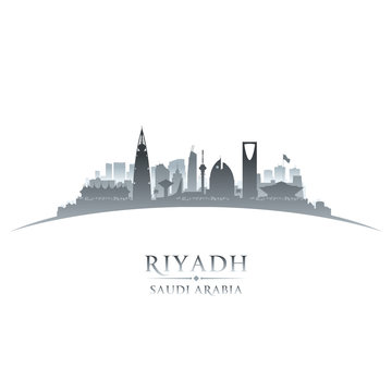 Riyadh Saudi Arabia city skyline silhouette white background