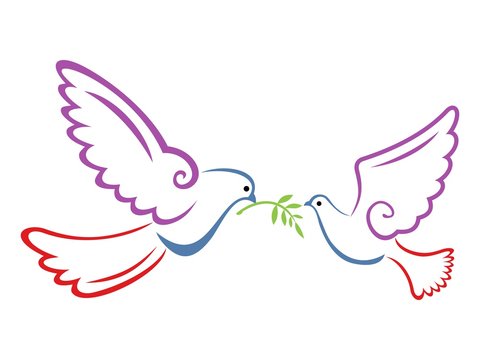 Peace Dove Couple Color