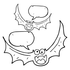 speech bubble cartoon halloween bats