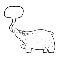 speech bubble cartoon bear