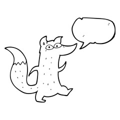 speech bubble cartoon cute wolf