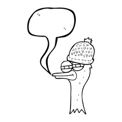 speech bubble cartoon bird wearing hat