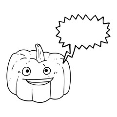 speech bubble cartoon halloween pumpkin