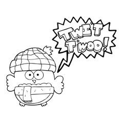 speech bubble cartoon cute owl singing twit twoo