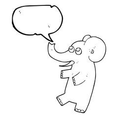 speech bubble cartoon cute elephant