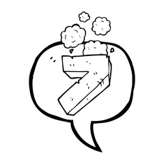 speech bubble cartoon stone number seven