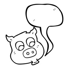 speech bubble cartoon pig