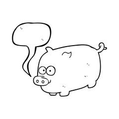 speech bubble cartoon pig