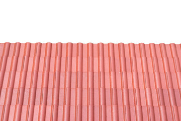 Red tin roof texture background.
