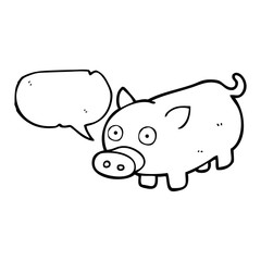 speech bubble cartoon piglet