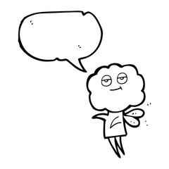 speech bubble cartoon cute cloud head imp