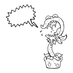 speech bubble cartoon carnivorous plant