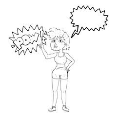 happy gym woman giving thumbs up symbol