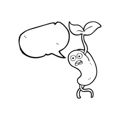 speech bubble cartoon sprouting seed