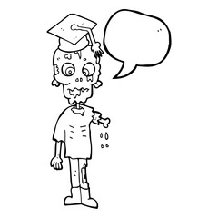 speech bubble cartoon zombie student