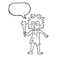 speech bubble cartoon cave woman