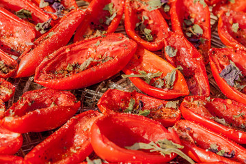Sun-dried tomatoes with herbs