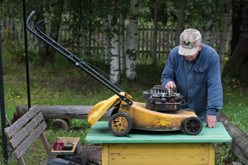 repairing lawn mower engine