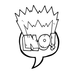 speech bubble cartoon NO! shout
