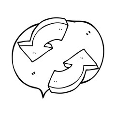 speech bubble cartoon recycling arrows