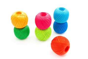 Fototapeta premium many colorful balls of yarn