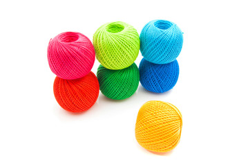 different balls of yarn