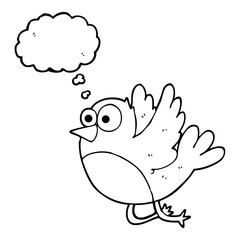 thought bubble cartoon bird