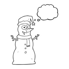 thought bubble cartoon snowman