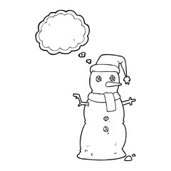 thought bubble cartoon snowman