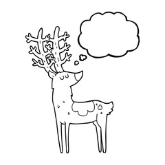 thought bubble cartoon stag