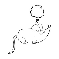 cute thought bubble cartoon mouse